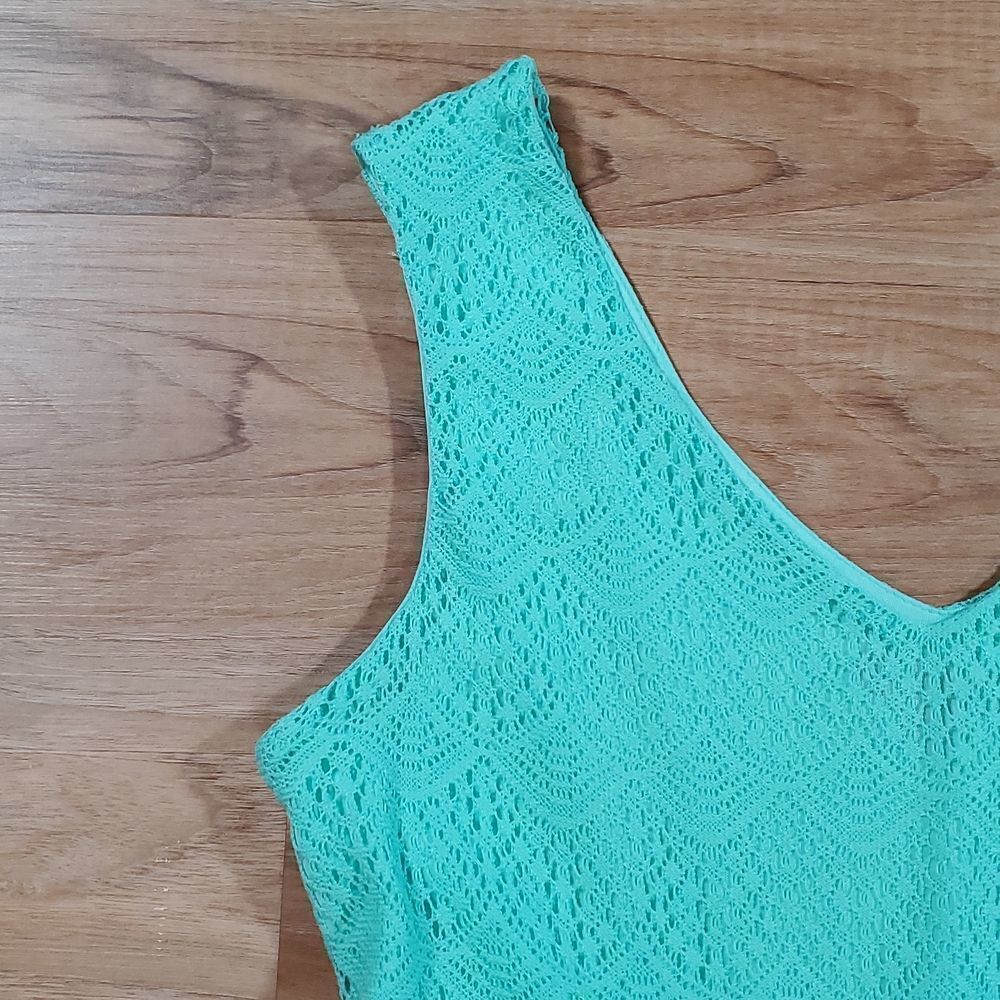 🔸️NWT As U Wish Mint Lace Belted Sleeveless Dress Medium - Picture 5 of 11
